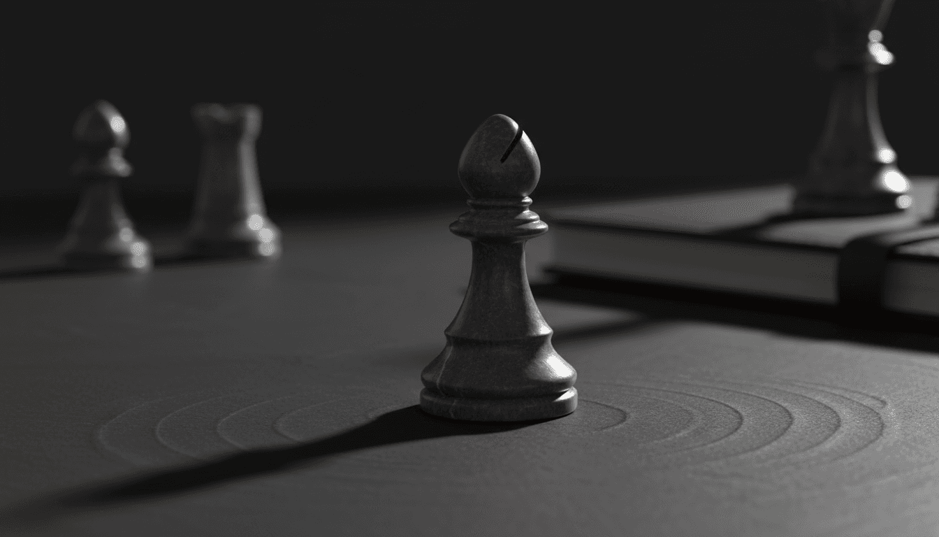 Schachfigur auf dunkler Oberfläche symbolisiert strategisches Denken